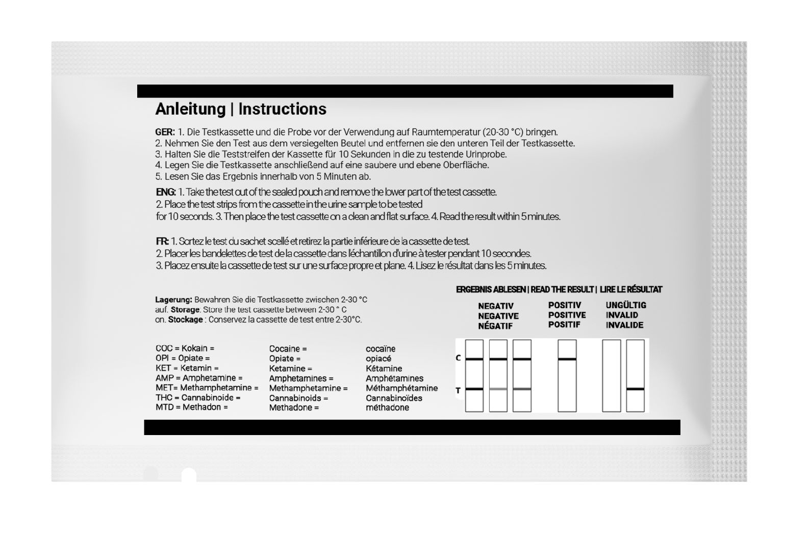 5x 10in1 Multi Drogentest Urintest – 10 Drogenarten – Drogenschnelltest auf  THC, Kokain, Amphetamine, Meth, Opiate, Methadon, MDMA, Benzodiazepine,  Oxycodon und Butalbital - BMUT®