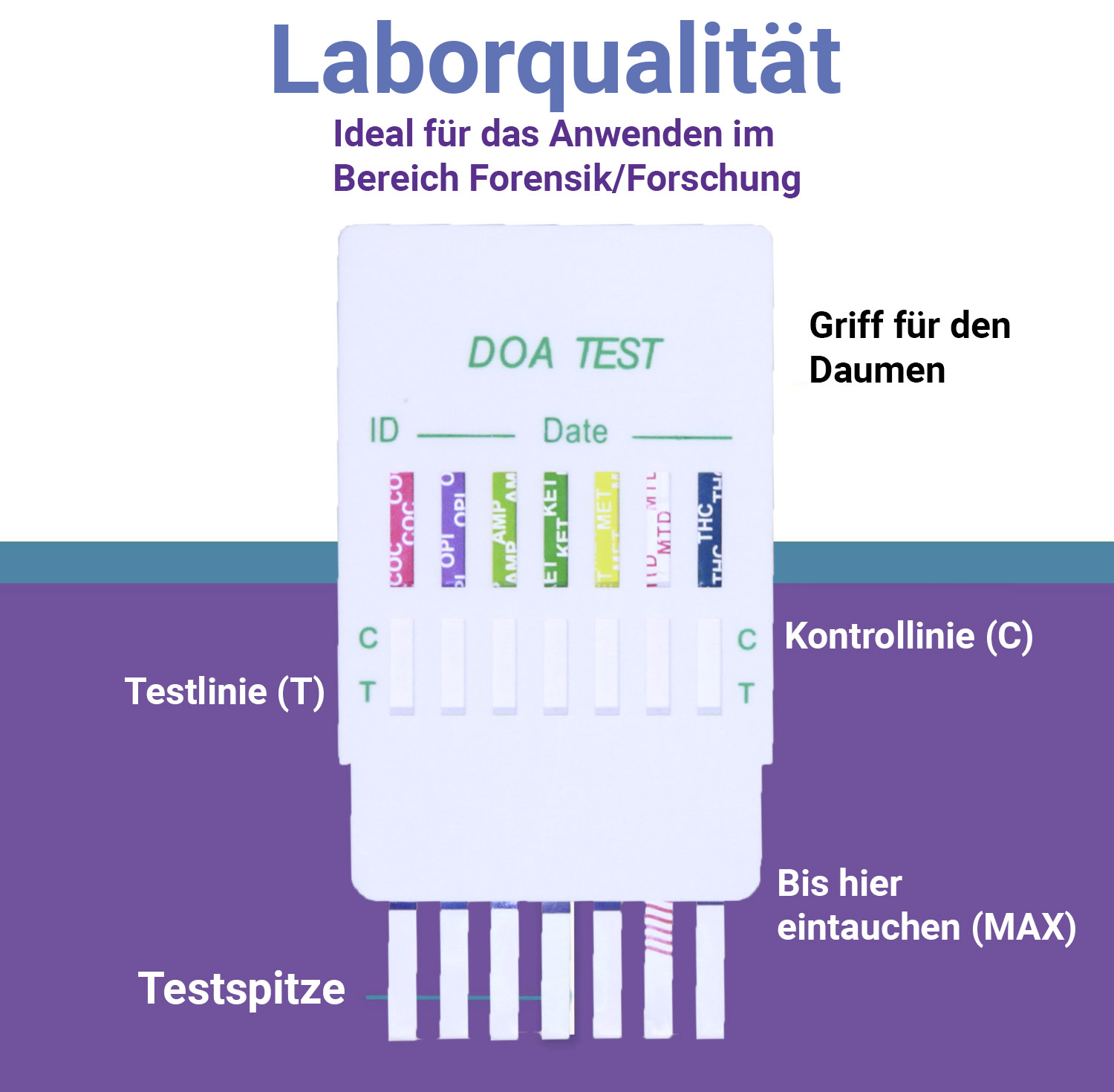 5x 10in1 test multi-drogues urinaire - 10 types de drogues - test rapide de  dépistage de THC, cocaïne, amphétamines, méthamphétamine, opiacés,  méthadone, MDMA, benzodiazépines, oxycodone et butalbital - BMUT®