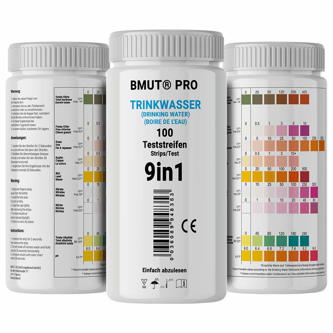 100x 9in1 Teststreifen zur Trinkwasser Analyse – Leitungswasser