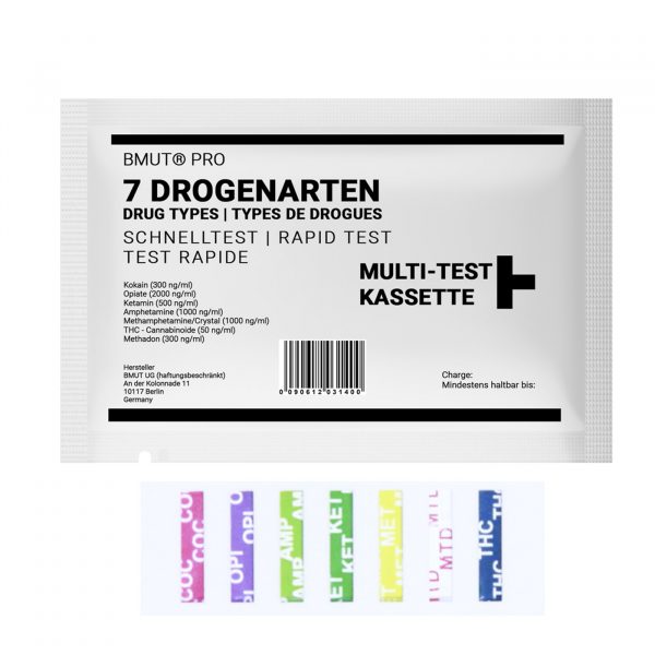 5x rapid drug test drug test 7 multi (cocaine, THC, amphetamines and much more)