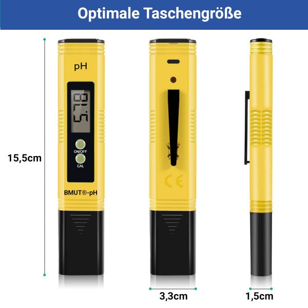 1x pH Messgerät für Wasser, Aquarium, Teich, Pool, Digital, 0.00-14.00 pH-Meter Messer mit Buffer/Kalibrierung - immagine 3