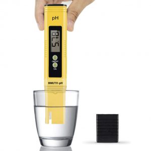 1x pH Messgerät für Wasser, Aquarium, Teich, Pool, Digital, 0.00-14.00 pH-Meter Messer mit Buffer/Kalibrierung