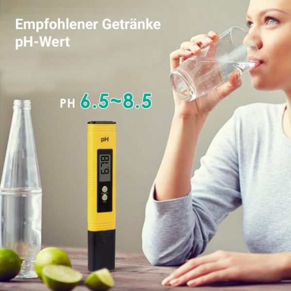 1x pH Messgerät für Wasser, Aquarium, Teich, Pool, Digital, 0.00-14.00 pH-Meter Messer mit Buffer/Kalibrierung - immagine 4