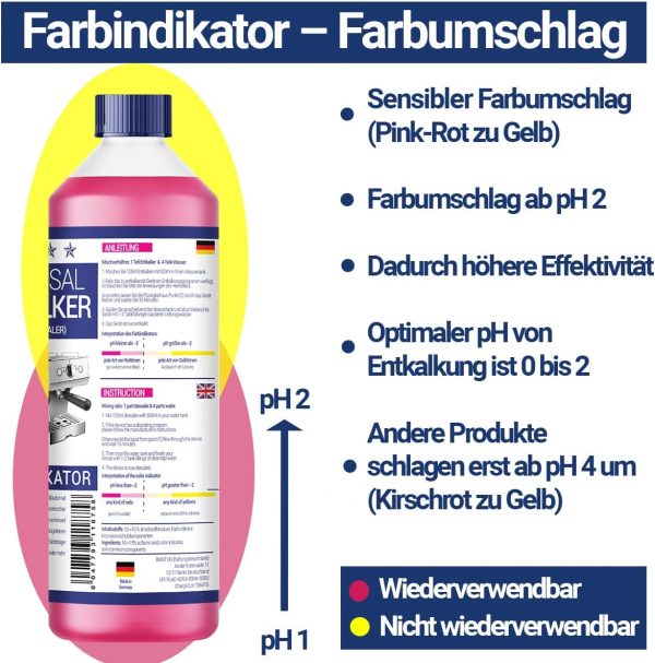 3x1000ml Universal-Entkalker für Kaffeevollautomat, Wasserkocher und Kaffeemaschine - für 8 Entkalkungen je 125ml - immagine 3