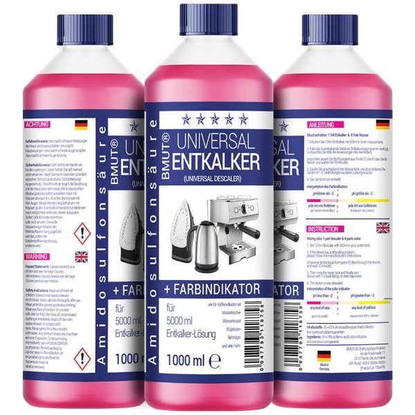 3x1000ml Universal-Entkalker für Kaffeevollautomat, Wasserkocher und Kaffeemaschine - für 8 Entkalkungen je 125ml