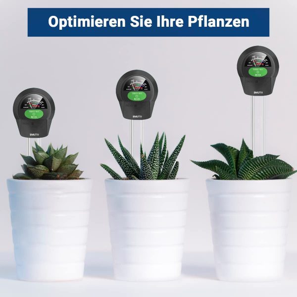3in1 Bodentester, Boden-Feuchtigkeitsmessgerät, pH-Wert, Licht, ERD-Feuchtigkeitsmesser, Bodenmessgerät für Garten Zimmerpflanzen und Landwirtschaft - Image 5