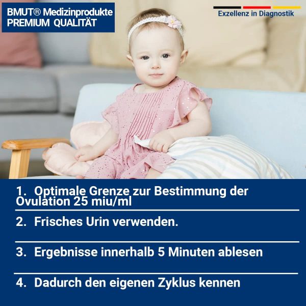 Ovulationstest LH-Test 25miu/ml - optimale Grenze/Sensitivität - Ovulationsteststreifen - Teststreifen für Urin - Image 4