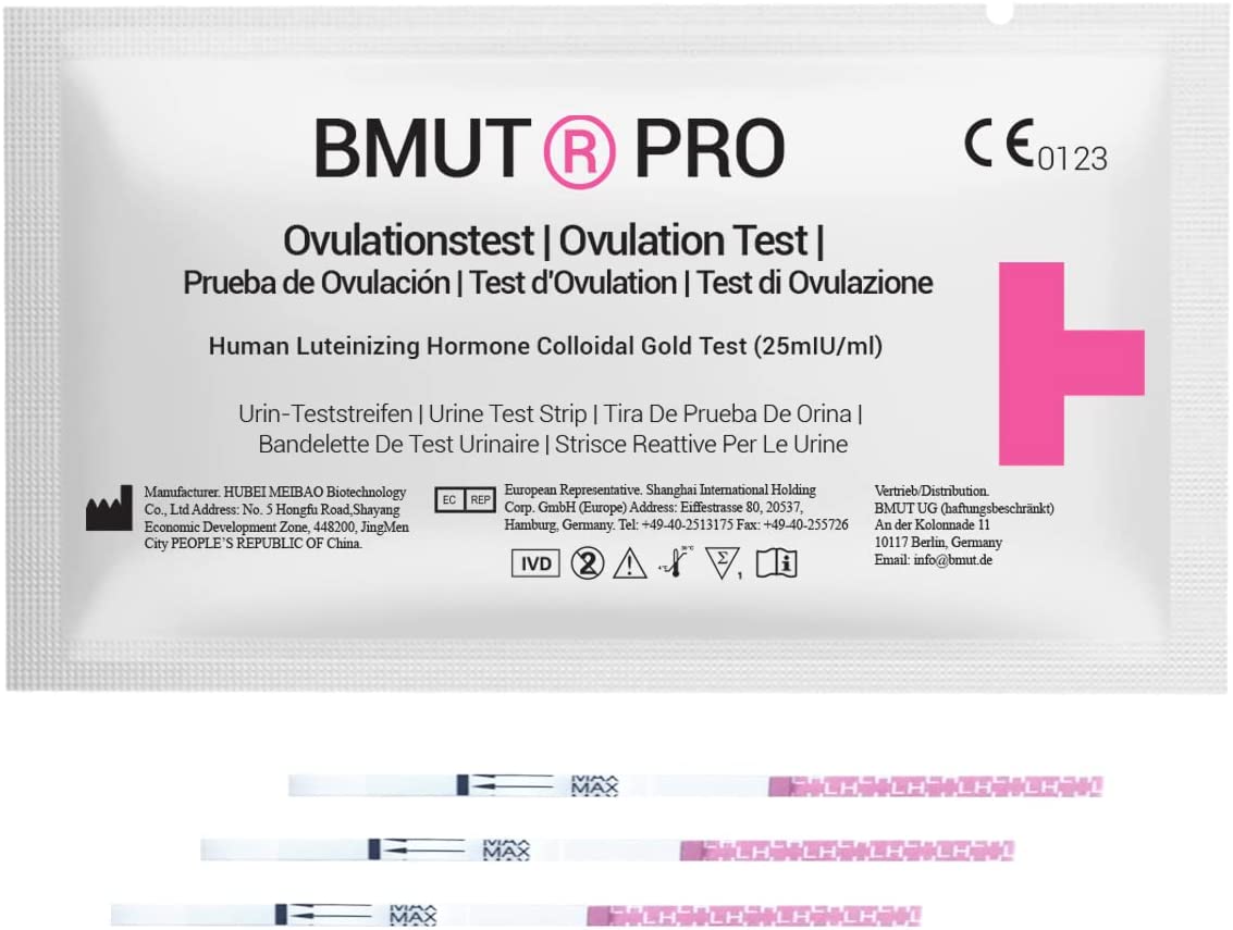 Ovulationstest LH-Test 25miu/ml - optimale Grenze/Sensitivität -  Ovulationsteststreifen - Teststreifen für Urin - BMUT®