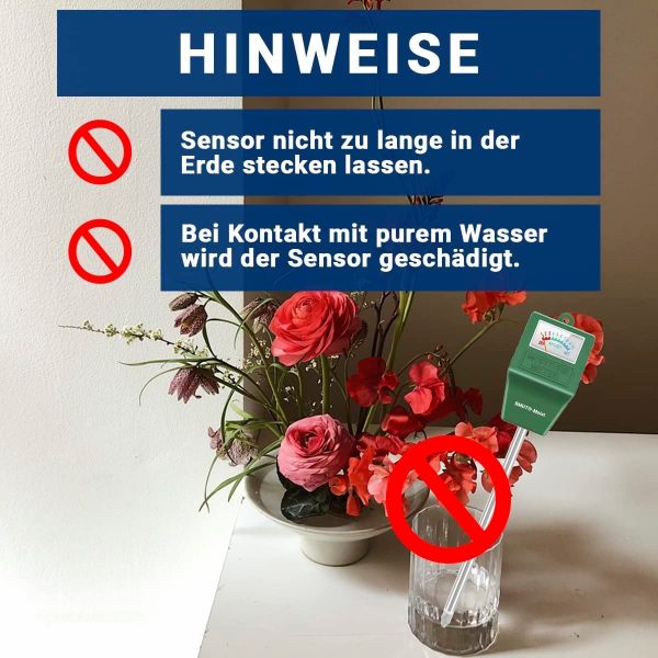 3x Feuchtigkeitsmessgerät für Erde & Pflanzen, Boden-Feuchtigkeitsmesser, Bodenmessgerät für Garten Zimmerpflanzen und Landwirtschaft - immagine 9