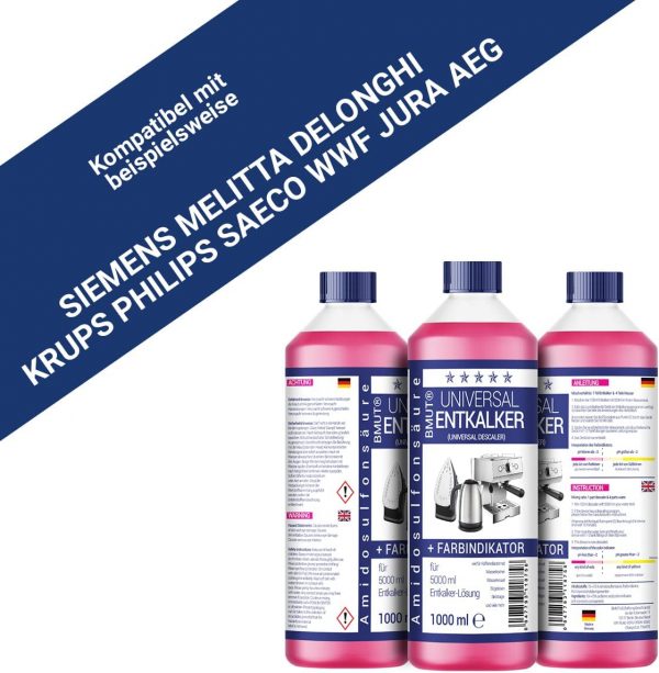 3x1000ml Universal-Entkalker für Kaffeevollautomat, Wasserkocher und Kaffeemaschine - für 8 Entkalkungen je 125ml - immagine 6