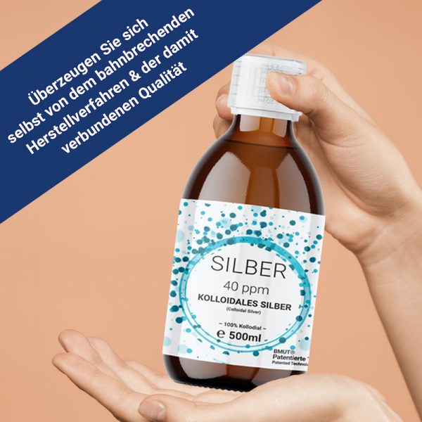 1x 500ml Kolloidales Silber (40 ppm) in Braunglasflasche mit 30ml Spray- Sprühflasche | Silberwasser | Reinstwasser | 100% Kolloidal - Image 7