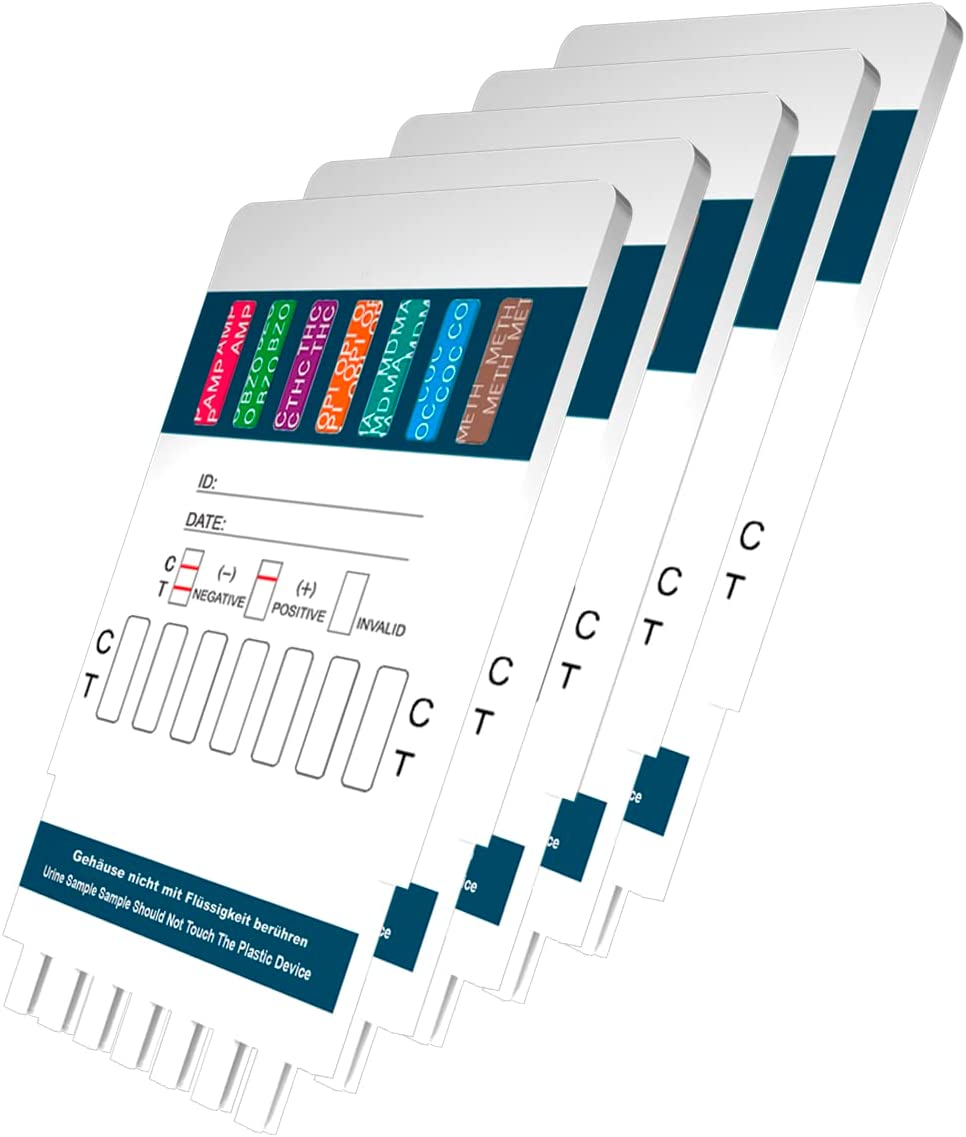 5x 10in1 Multi Drogentest Urintest – 10 Drogenarten – Drogenschnelltest auf  THC, Kokain, Amphetamine, Meth, Opiate, Methadon, MDMA, Benzodiazepine,  Oxycodon und Butalbital - BMUT®