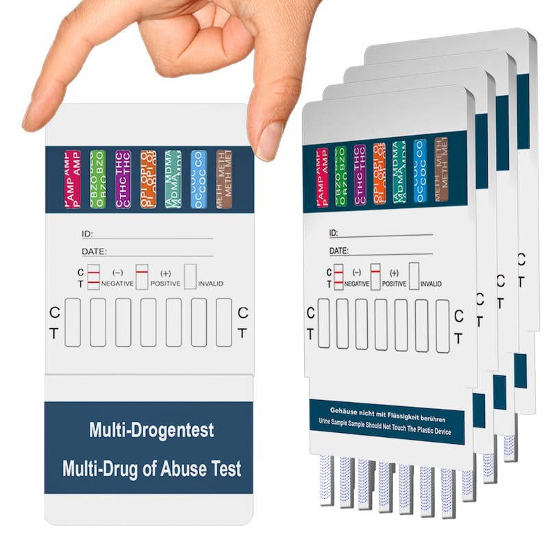 5x 10in1 test multi-drogues urinaire - 10 types de drogues - test rapide de  dépistage de THC, cocaïne, amphétamines, méthamphétamine, opiacés,  méthadone, MDMA, benzodiazépines, oxycodone et butalbital - BMUT®