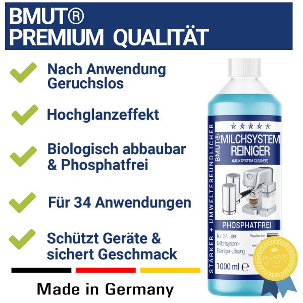 2x1000ml Milchsystemreiniger (34 Anwendungen) für Kaffeevollautomat Milchschäumer – Milchschaumreiniger – Universal-Reiniger flüssig für alle Marken - immagine 2