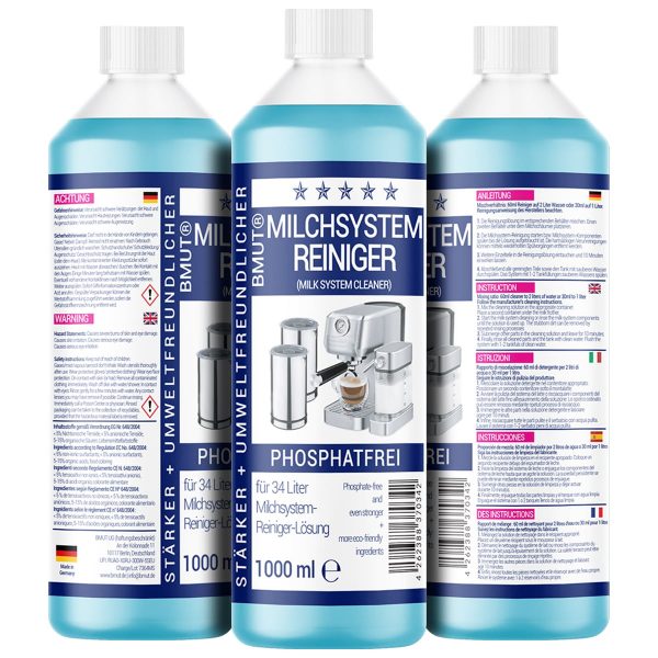 2x1000ml Milchsystemreiniger (34 Anwendungen) für Kaffeevollautomat Milchschäumer – Milchschaumreiniger – Universal-Reiniger flüssig für alle Marken - immagine 6