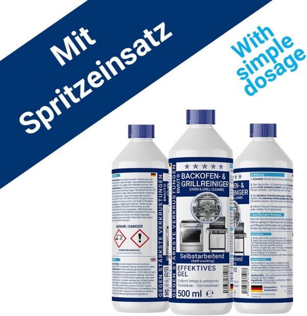 3x500ml (1,5 Liter) Backofenreiniger extra stark | mit Pinsel + Mikrofasertuch XXL | Gel Paste | Grillreiniger | gegen Eingebranntes & Verkrustungen | selbstarbeitend - Image 6