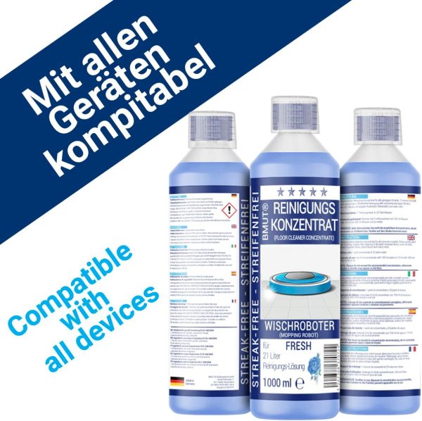 BMUT 1x 1000ml Wischroboter Reinigungsmittel Konzentrat mit Frische-Duft & Dosierbecher | Streifenfrei & schaumarm | Saugwischer | Bodenreiniger - Image 6
