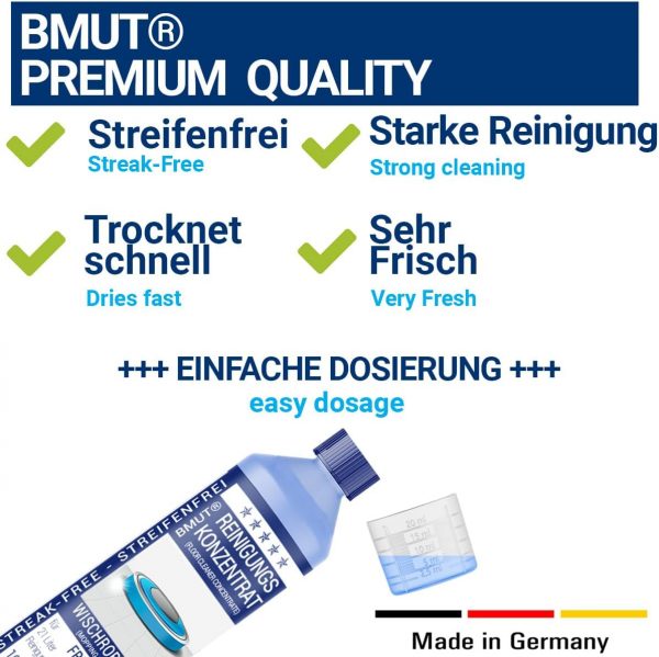 BMUT 1x 1000ml Wischroboter Reinigungsmittel Konzentrat mit Frische-Duft & Dosierbecher | Streifenfrei & schaumarm | Saugwischer | Bodenreiniger - Image 2