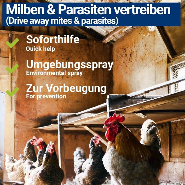 1000ml Milbenspray für Geflügel wie Hühner & Vögel - Sofort & Langfristig gegen Parasiten, bei Akut & Vorbeugung - Image 8