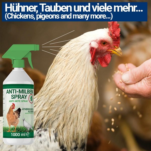 1000ml Milbenspray für Geflügel wie Hühner & Vögel - Sofort & Langfristig gegen Parasiten, bei Akut & Vorbeugung - Image 5