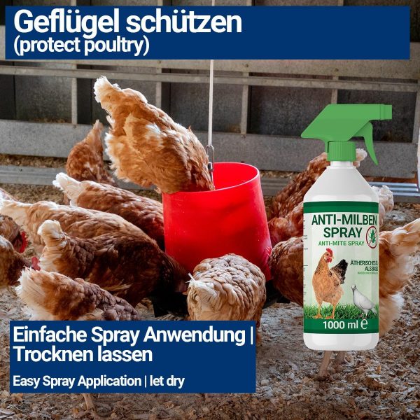 1000ml Milbenspray für Geflügel wie Hühner & Vögel - Sofort & Langfristig gegen Parasiten, bei Akut & Vorbeugung - Image 6
