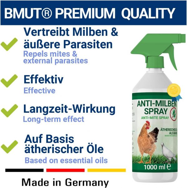 1000ml Milbenspray für Geflügel wie Hühner & Vögel - Sofort & Langfristig gegen Parasiten, bei Akut & Vorbeugung - Image 2